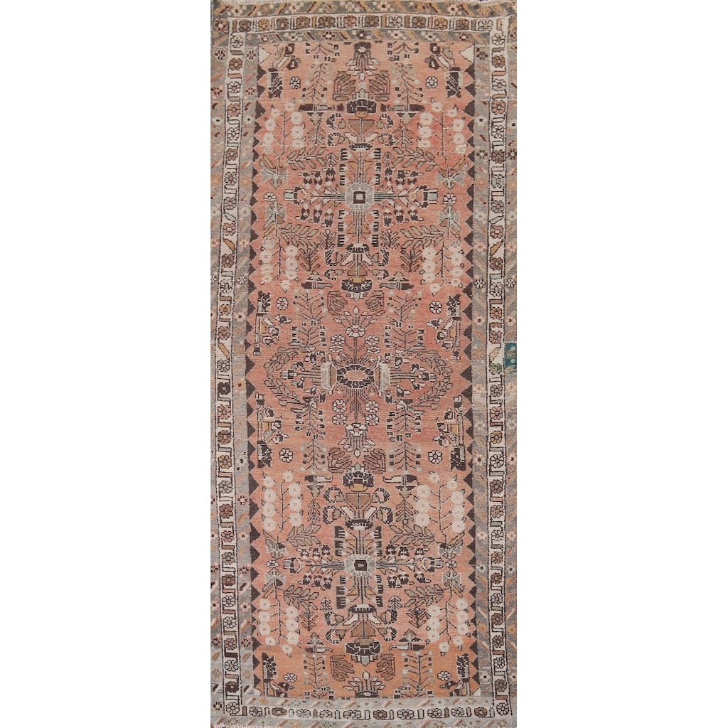 Lilian Persian Vintage Runner Rug Hand-Knotted Wool Carpet - 3'8" x 9'9"