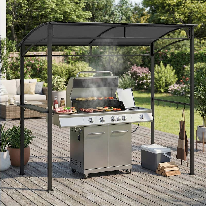 Costway 7'x4.5' Grill Gazebo Outdoor Patio Garden BBQ Canopy Shelter