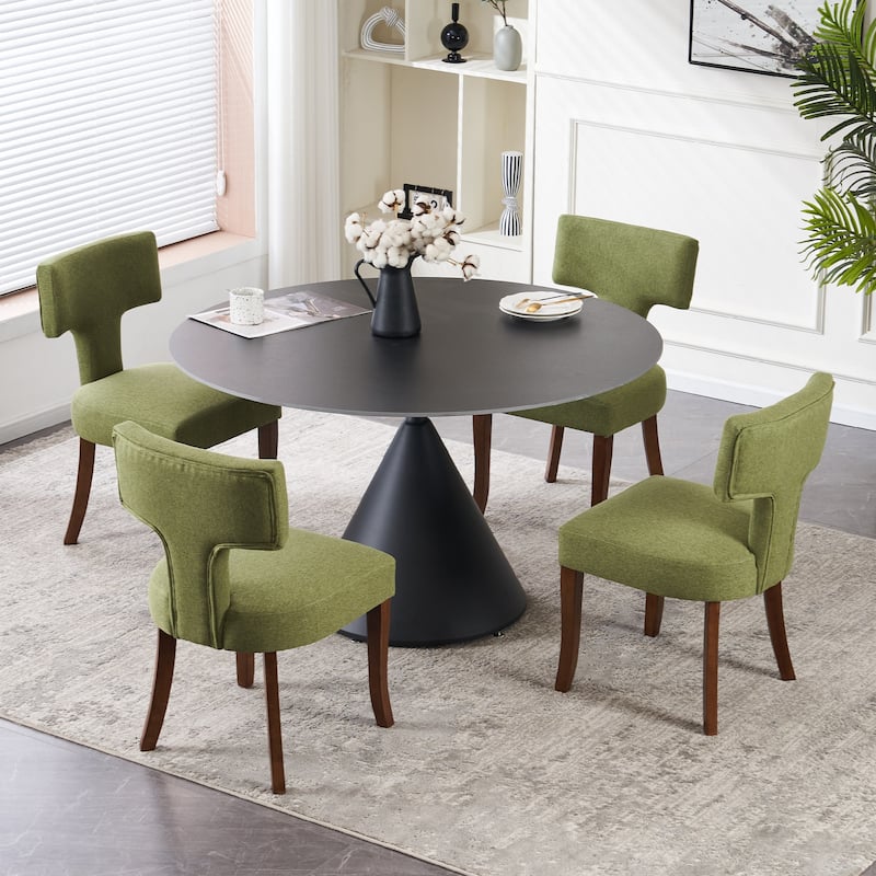 Upholstered Mordern Design T Back Dining Side Chair- Set of 2 - Set of 4 - Green