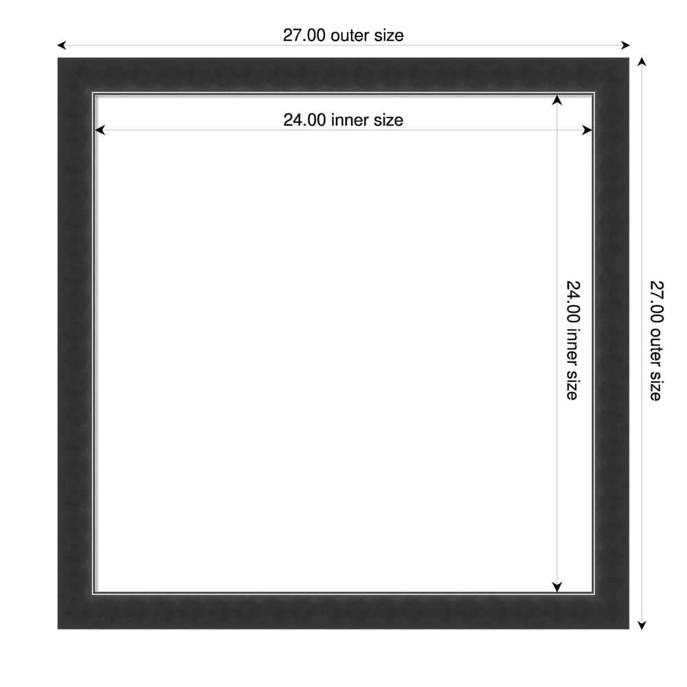 Amanti Art Corvino Black Narrow Framed Dry Erase Magnetic Board