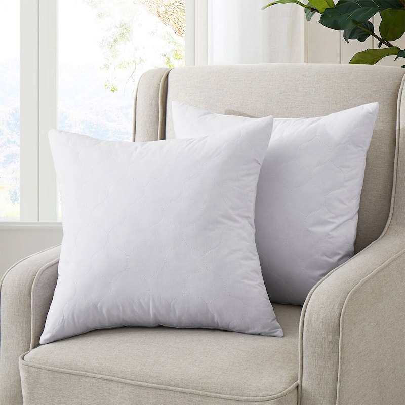 2 Pack Decorative Throw Pillow Inserts with 100% Cotton Cover - 18" x 18"