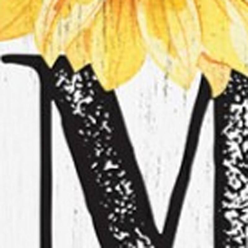 HomeRoots 36" White Black And Yellow Solid Wood Sunflowers Home Sweet Home Porch Sign
