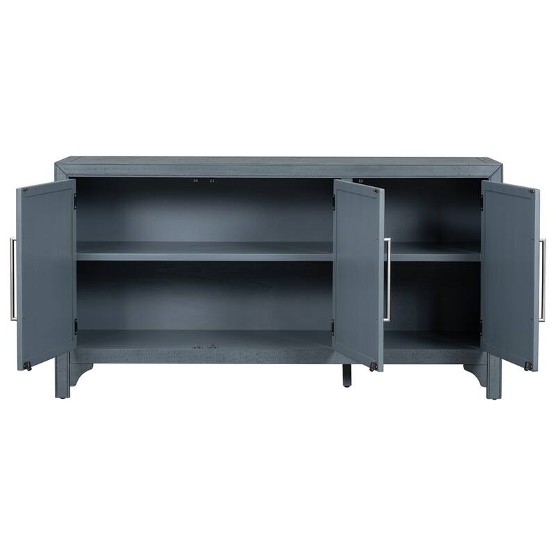 Wood Storage Cabinet Sideboard with Adjustable Shelves and 3 Doors