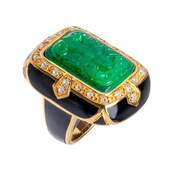 Cristina Sabatini Green Quartz King's Garden Ring in 14K Gold-Plated Sterling Silver