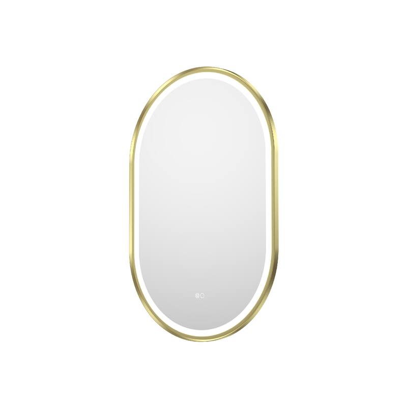 36"H Wall Mounted Bathroom Framed LED Mirror With Memory Function