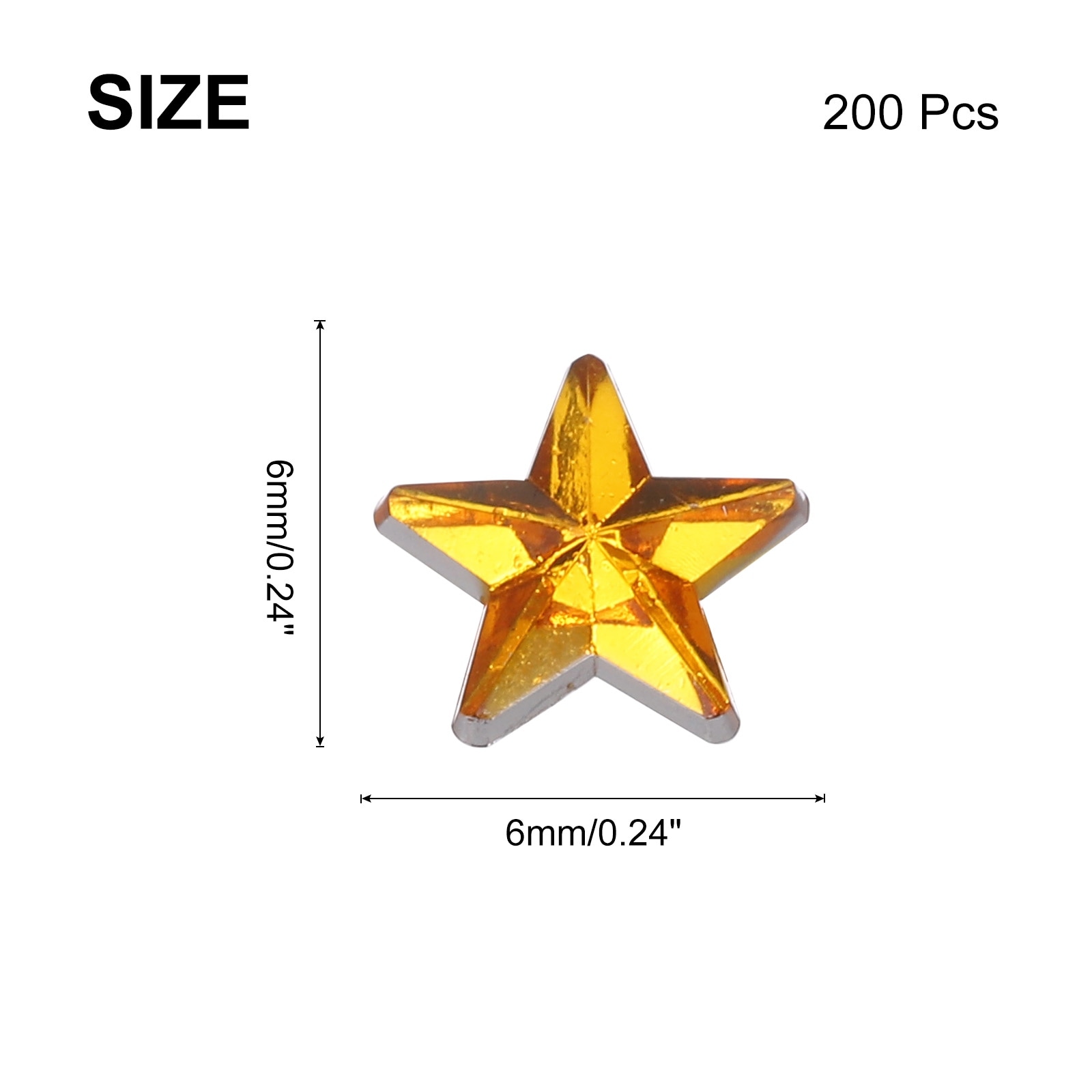 Acrylic Star Rhinestone Flat Back