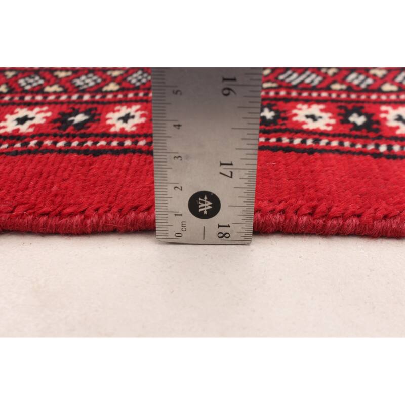 ECARPETGALLERY Hand-knotted Finest Peshawar Bokhara Dark Red Wool Rug - 7'10 x 9'5