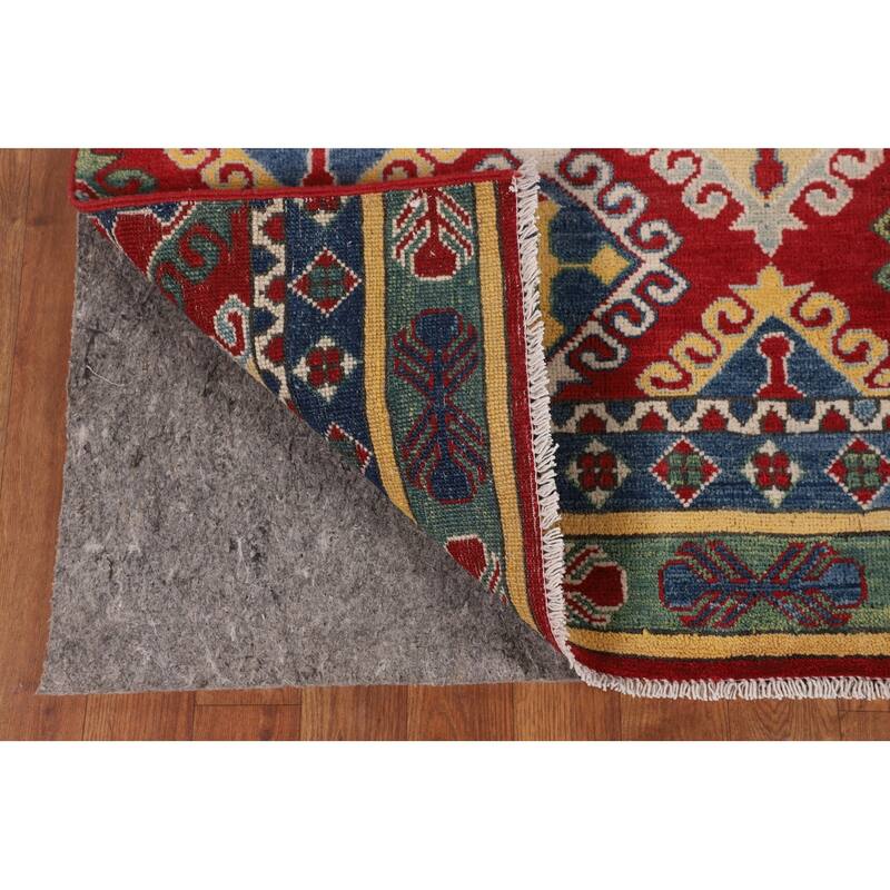 Striped Oriental Kazak Area Rug Hand-Knotted Wool Carpet - 6'7" x 9'9"