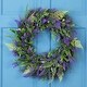 preview thumbnail 1 of 6, Lavender and Spring Foliage Artificial Floral Wreath - 24"