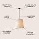 preview thumbnail 2 of 13, Oria 18" 1-Light Farmhouse Bohemian Iron LED Pendant, Oil Rubbed Bronze/Beige by JONATHAN Y