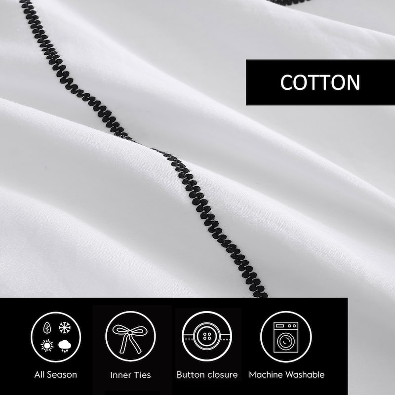Vera Wang Zig Zag Cotton White Duvet Cover Set On Sale Bed Bath