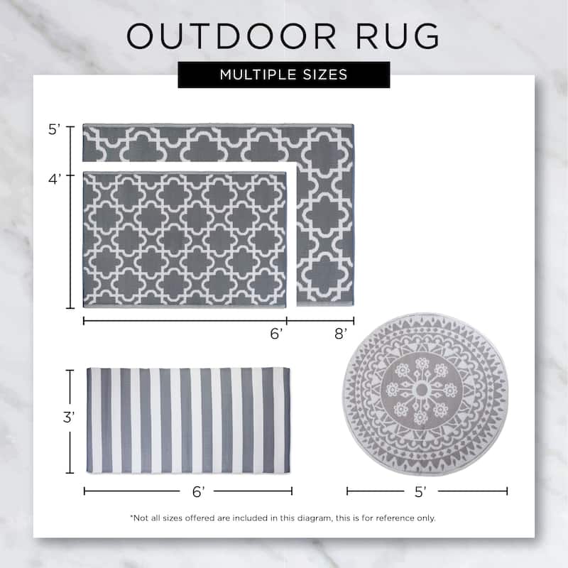 DII Blue Sunflower Outdoor Rug 5 Ft Round