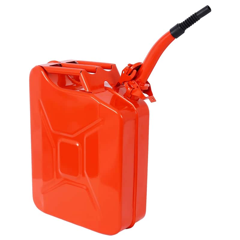 20 Liter (5 Gallon) Jerry Fuel Can with Flexible Spout, Portable Jerry Cans Fuel Tank Steel Fuel Can