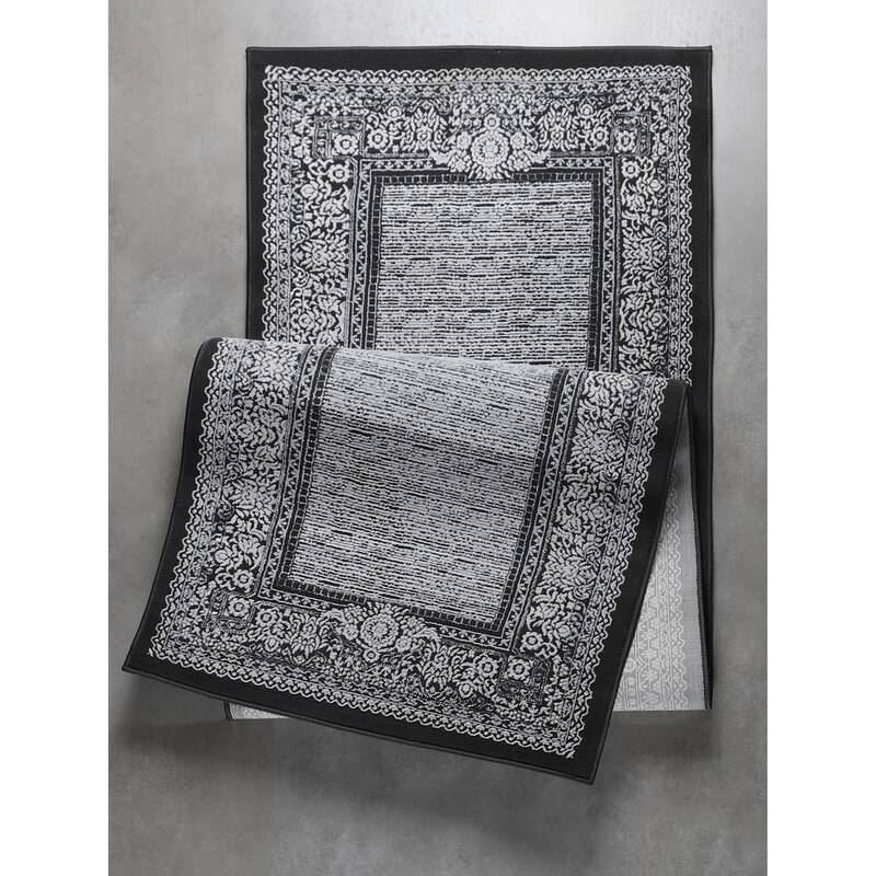 Marissa Collection Black Border Transitional Area Rug