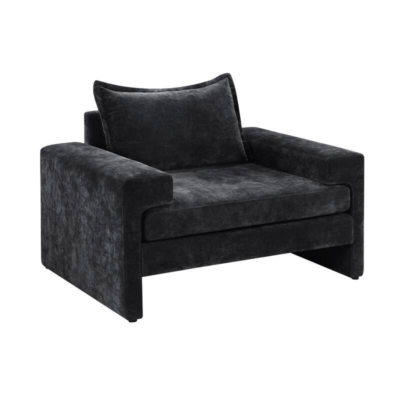 Roomfitters Chenille Upholstered Accent Armchair with Wide Armrests, Ergonomic Lounge Chair