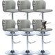 preview thumbnail 111 of 109, Modern Upholstered Swivel Adjusatble Height Leather Barstools Set of 6 Set of 6 - Grey