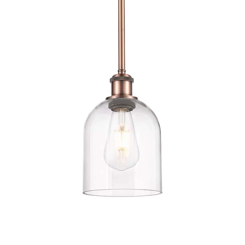 Innovations Lighting 516-1S-10-6 Bella Pendant Bella 6" Wide Mini - Antique Copper / Clear