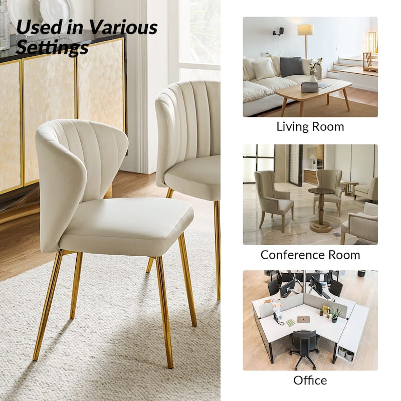 Aruna Accent Chair with Metal Legs 20''W X 19.5 ''D X 29''H by HULALA HOME