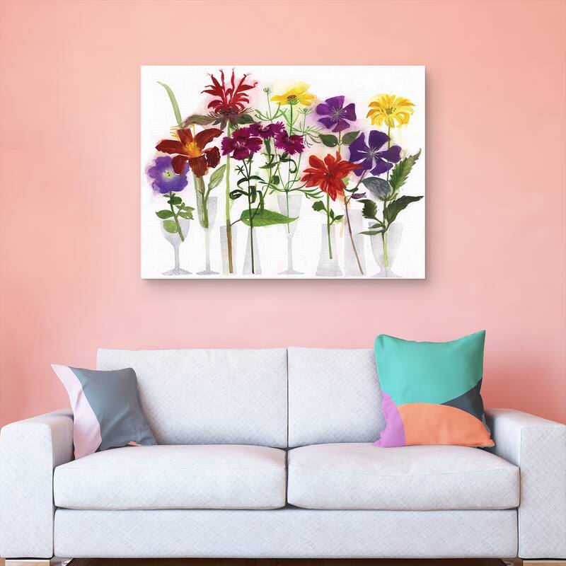 Rainy Day Flowers by Maret Hensick Canvas Art Print