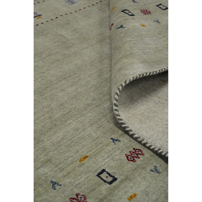 Hand Knotted Oriental 100% Wool Carpet Tribal Animal Pictorial Green Gabbeh Area Rug - 11' 11'' X 11' 11''