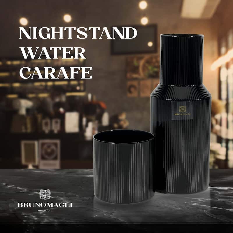 Bruno Magli Ribbed Carafe with Tumbler Lid - 28 oz