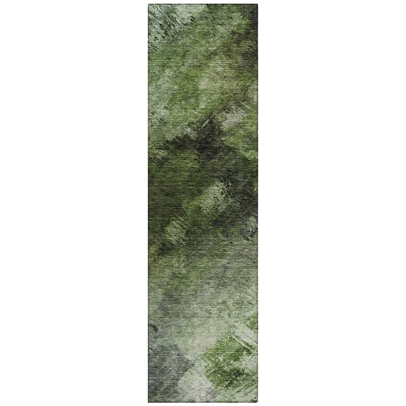Machine Washable Indoor/ Outdoor Chantille Abstract Watercolor Rug