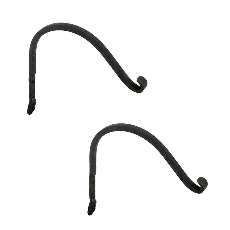 Achla Designs Set of 2 Flower Design Arc Brackets, 10 Inch Long, Black Powder Coat Finish