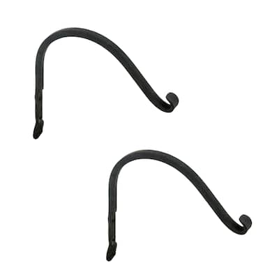 Achla Designs Set of 2 Flower Design Arc Brackets, 10 Inch Long, Black Powder Coat Finish