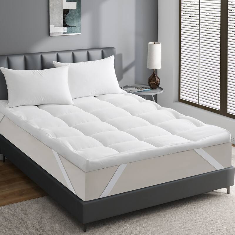 4-inch Thickness Down Alternative Fitted Mattress Topper with Soft Cover