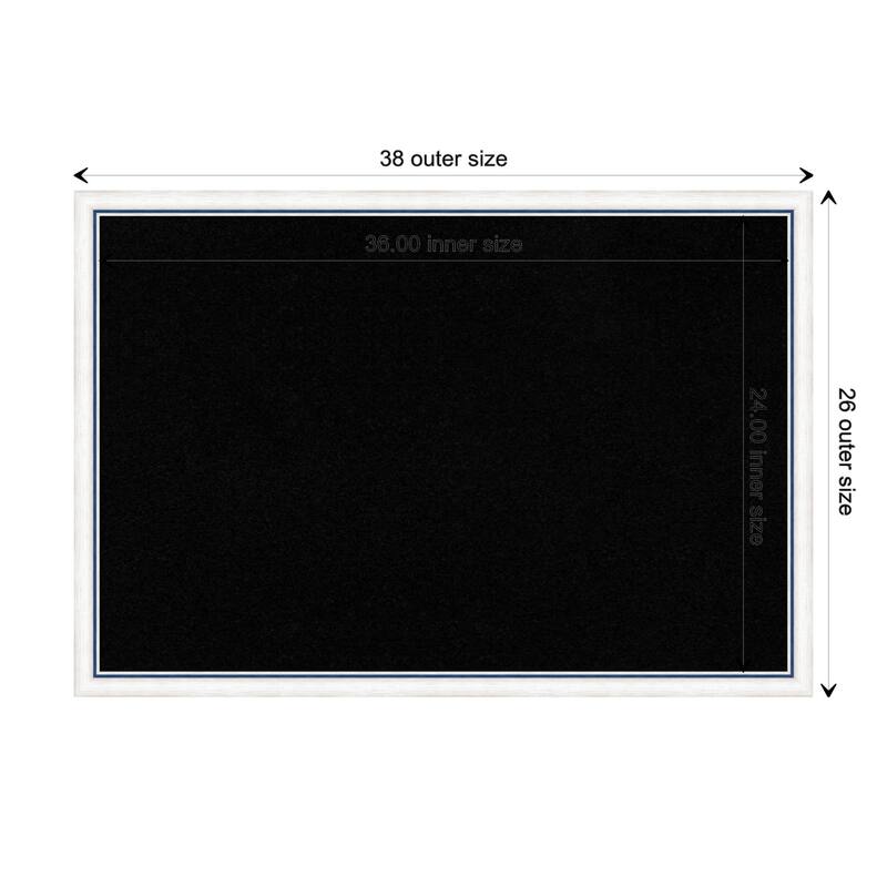 Morgan Wood Framed Black Corkboard Bulletin Board - Morgan White Blue - Board Size 36x24