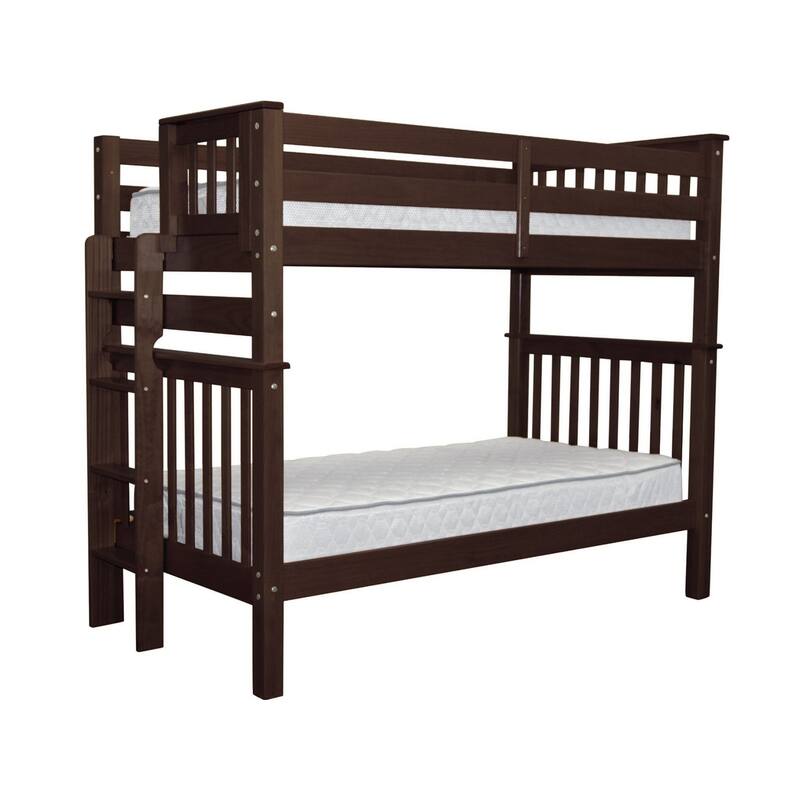 Taylor & Olive Trillium Tall Twin over Twin Bunk Bed with End Ladder