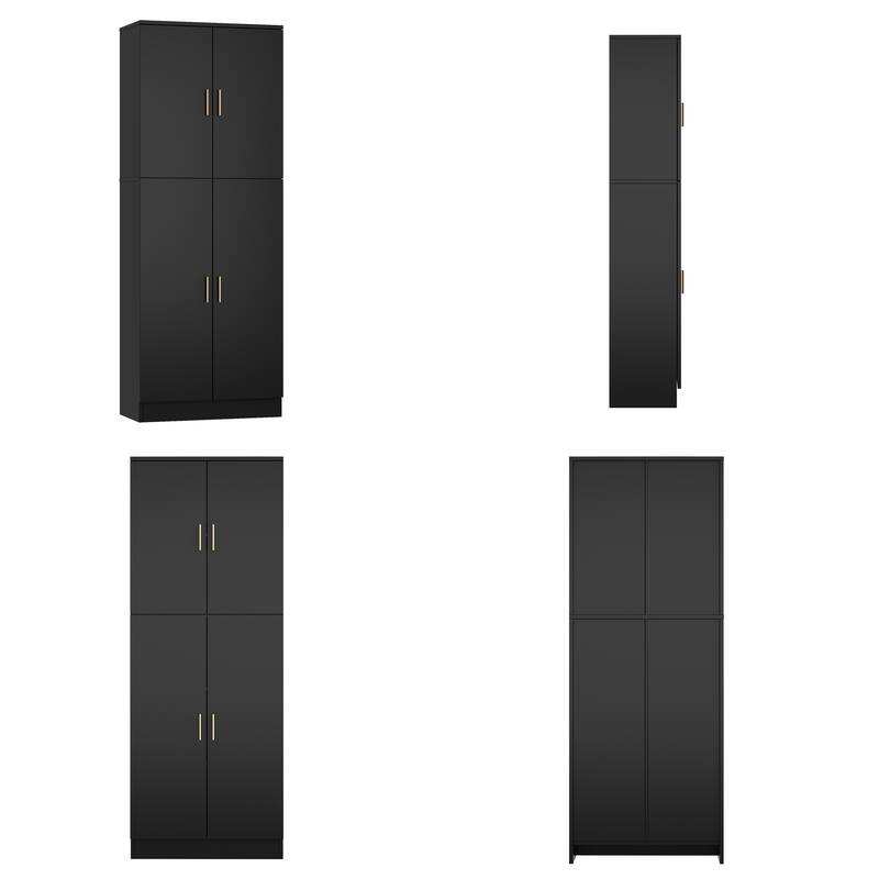 Pantry Cabinet Floor Storage w/ Doors Adjustable Shelves by Kerrogee - 61.2"H