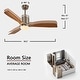 preview thumbnail 11 of 38, ExBrite 52 inch LED Ceiling Fan,Walnut Solid Wood Blades,Remote Control,DC Motor