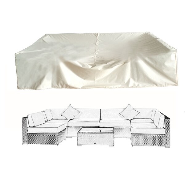 Broyerk Rain Cover for 7pcs Outdoor Sofa Rattan Set Bed Bath