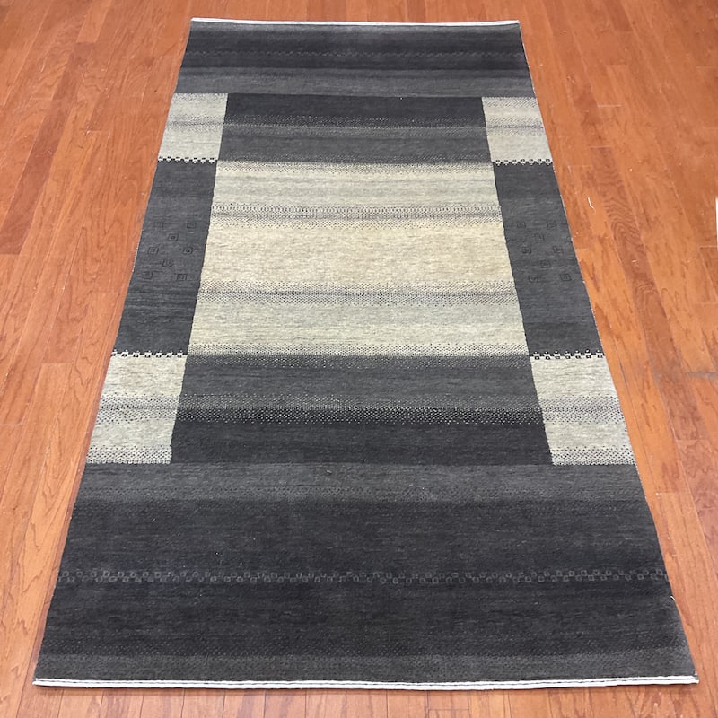 HERAT ORIENTAL Hand-knotted 4'1 x 8'1 Indo Gabbeh Wool Rug - 4'1" x 8'