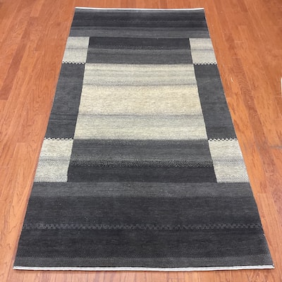 HERAT ORIENTAL Hand-knotted 4'1 x 8'1 Indo Gabbeh Wool Rug - 4'1" x 8'