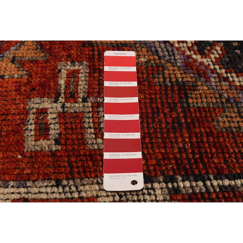 ECARPETGALLERY Hand-knotted Melis Vintage Red Wool Rug - 3'11 x 12'4