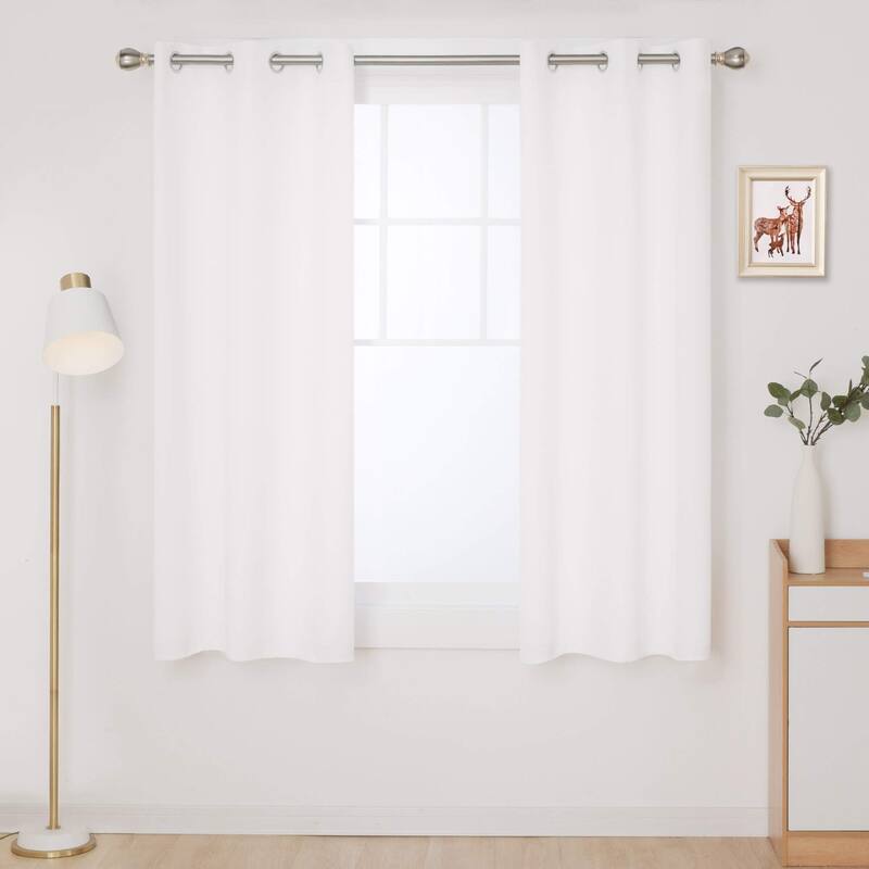 Deconovo Grommet 38 Width Curtain (2 Panel) - 38x45 - White