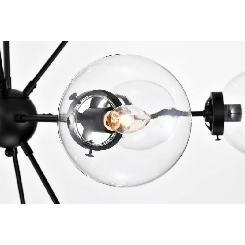 Masakee 12-light Sputnik Metal Chandelier with Clear Glass Globe Shades