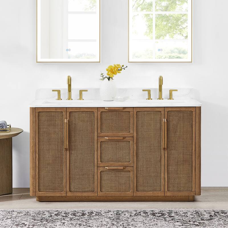Busan Bath Vanity with White Quartz Stone Top without Mirror