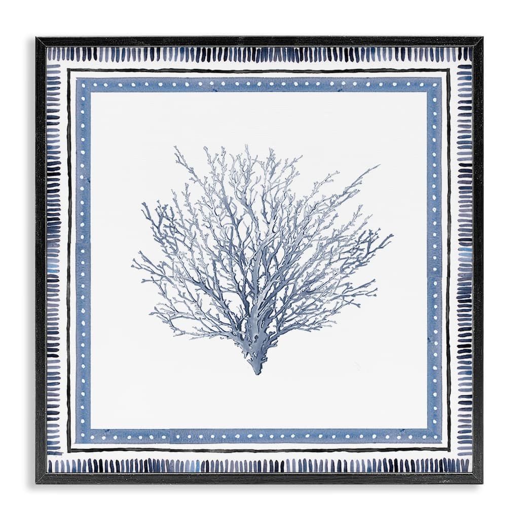 Stupell Bordered Oceanic Coral Framed Giclee Art Design By Lanie Loreth
