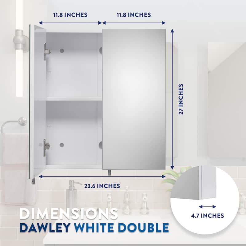 Croydex Dawley Medicine Cabinet, Ideal Bathroom Storage, High Quality White Steel Construction -