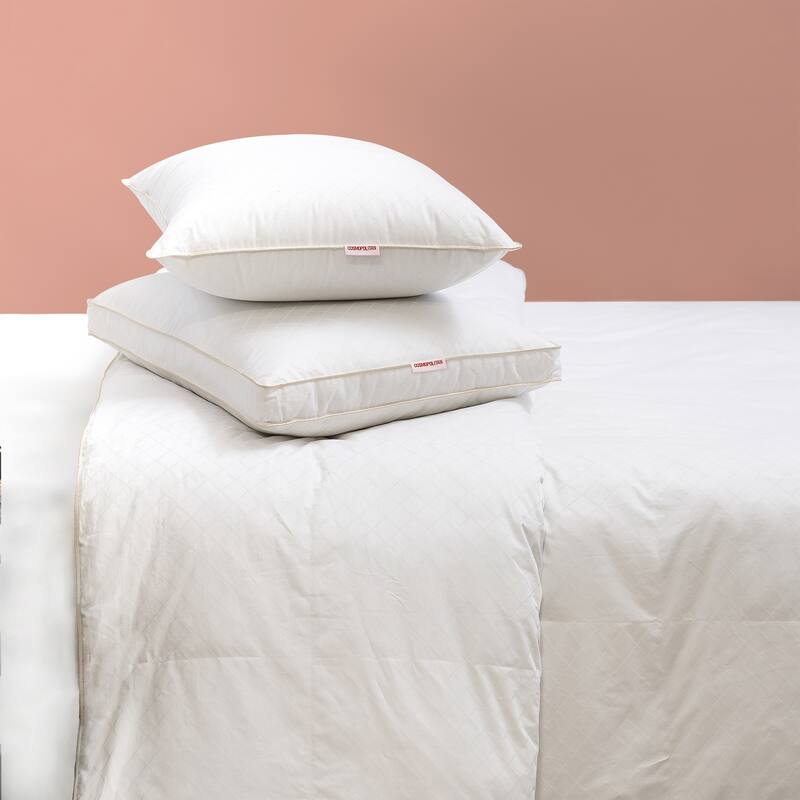 Allied Home Living Diamond Luxe Down-Alternative Cotton Gusset Pillow - White