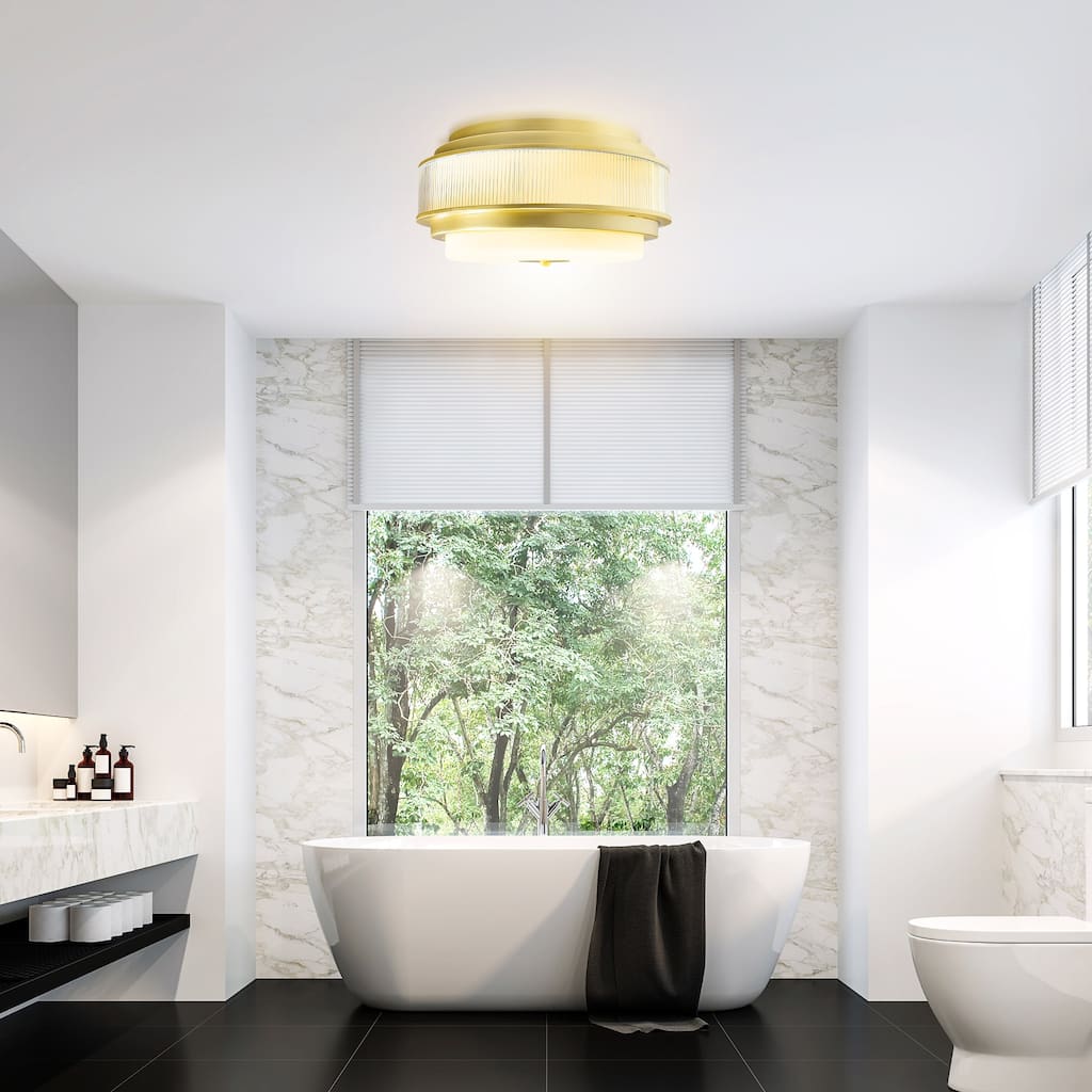 CWI Lighting Valdivia 4 Light 18in Satin Gold Flush Mount - Satin Gold