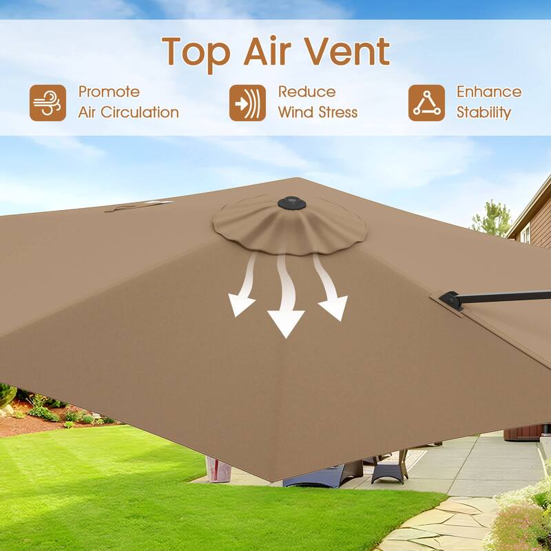Costway 9 FT Cantilever Patio Umbrella Offset Hanging Umbrella with