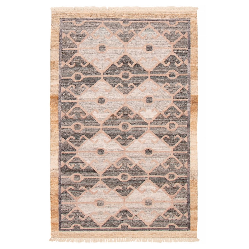 Ankara FW Grey Kilim 5'1" x 8'1" - 5'1 x 8'1 - Dark Grey - 5'1 x 8'1