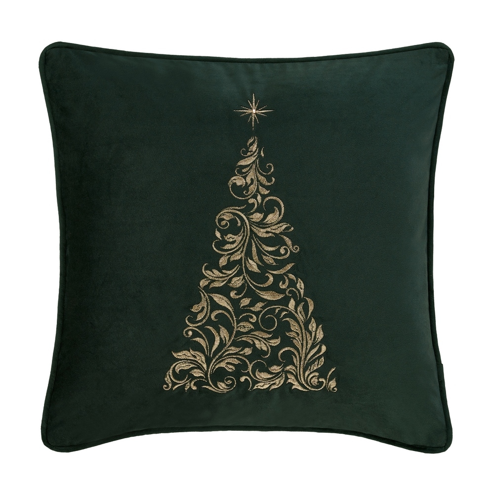 Green Christmas Decor Green Christmas Tree & Wreath Throw Pillow Covers  16x16
