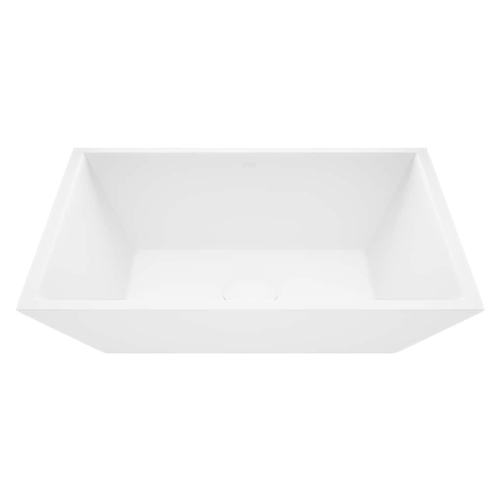 VIGO Vinca 18"L x 14"W x 5"H Matte Stone Rectangular Bathroom Vessel Sink