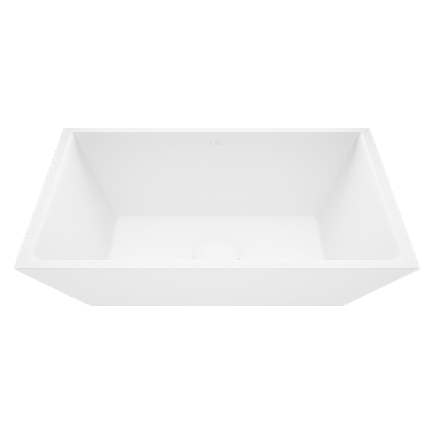 VIGO Vinca 18"L x 14"W x 5"H Matte Stone Rectangular Bathroom Vessel Sink