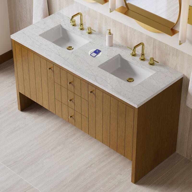 James Martin Vanities 435-V60D-FEJP Hudson 60" Free Standing Double